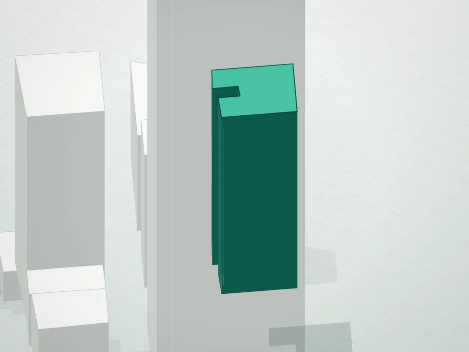 3D massing drawing of 150 Nassau Street Condominium and neighboring buildings