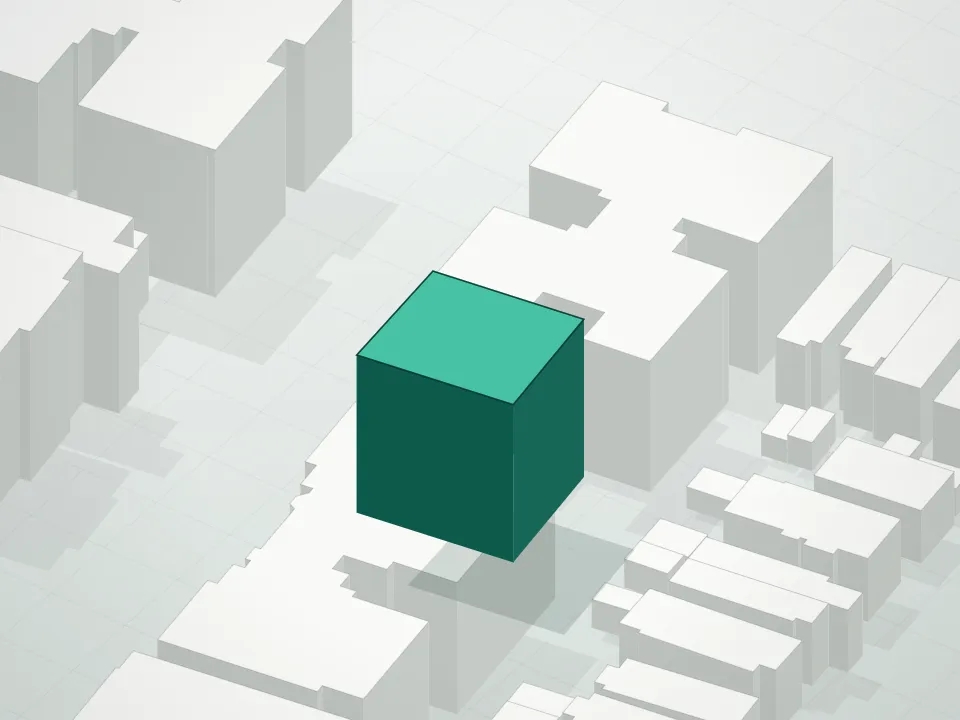 3D massing drawing of 2381 Ocean Avenue Condominium and neighboring buildings