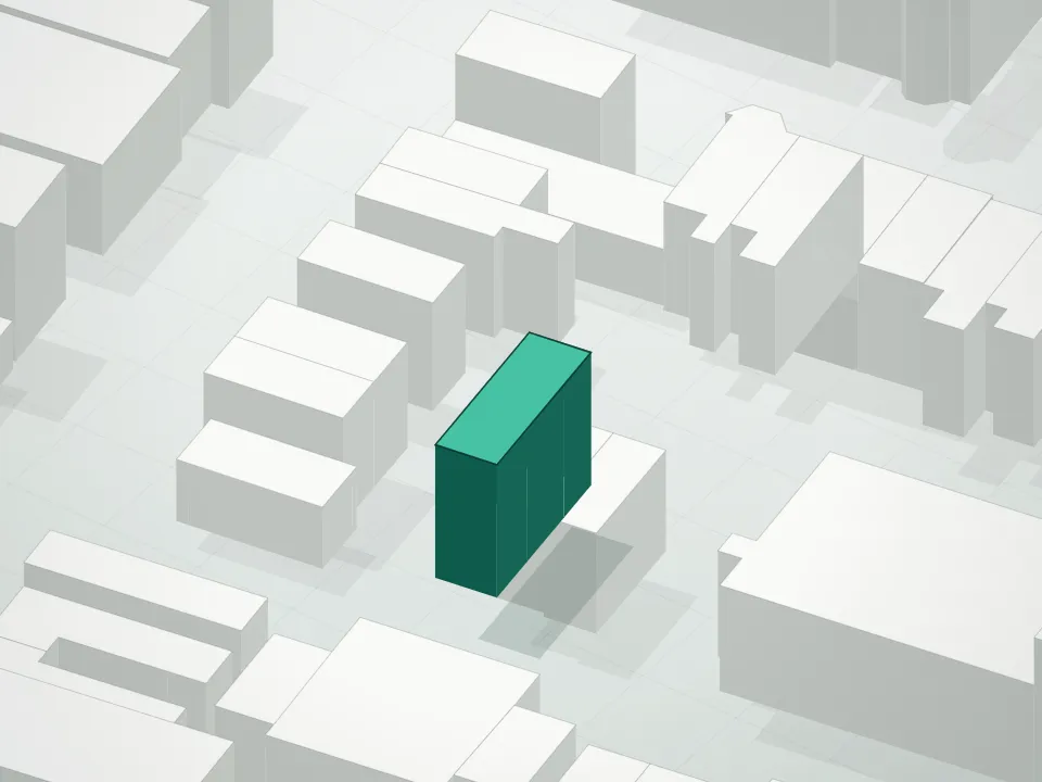 3D massing drawing of 71 Lexington Avenue Condominium and neighboring buildings