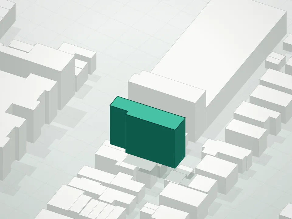 3D massing drawing of 137a West End Avenue Condominium and neighboring buildings