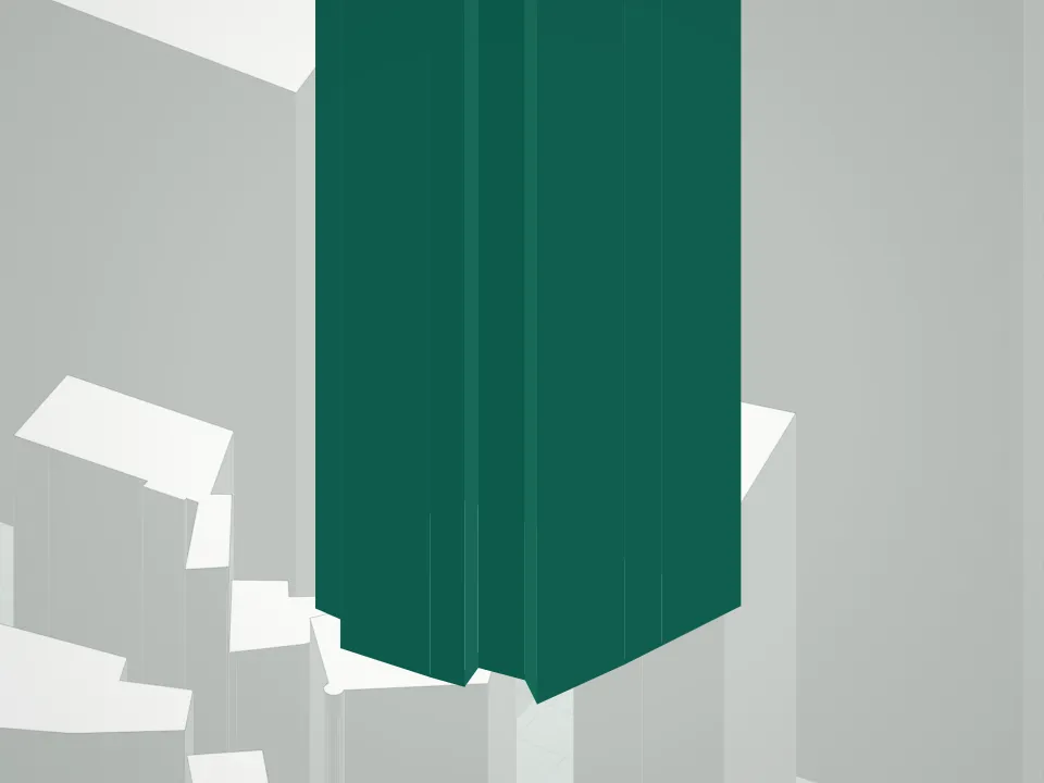 3D massing drawing of 15 William Street Condominium and neighboring buildings