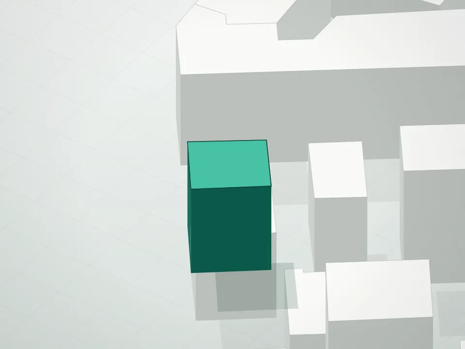 3D massing drawing of Manhattan Avenue Condos and neighboring buildings