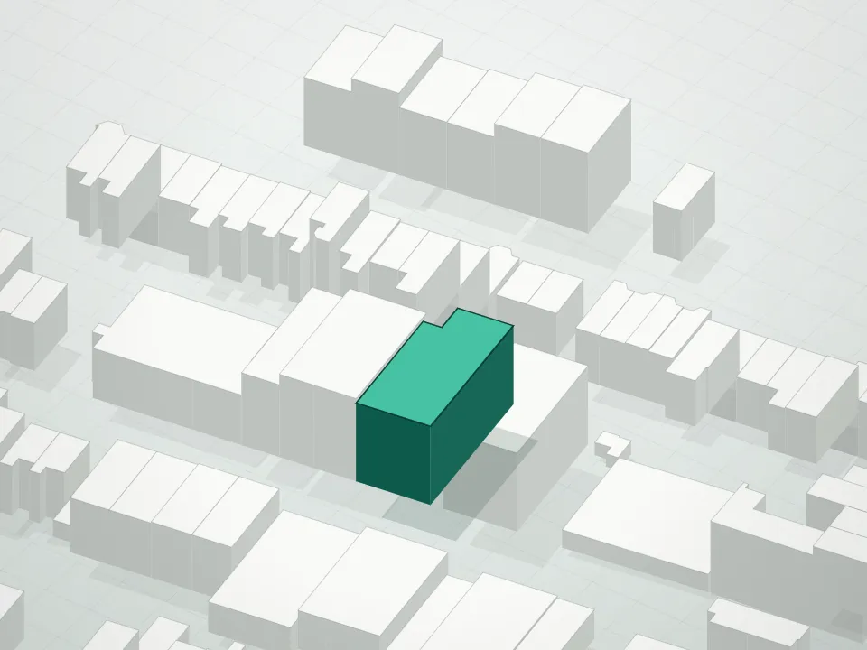 3D massing drawing of 105 Lexington Avenue Condominium and neighboring buildings