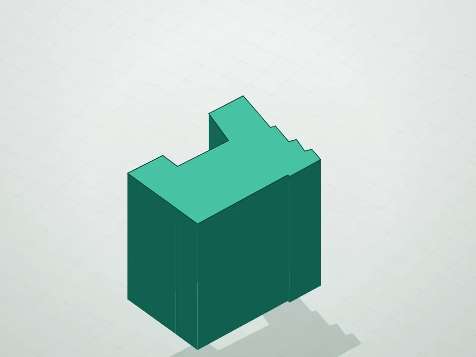 3D massing drawing of 46-30 Center Boulevard Condominium and neighboring buildings