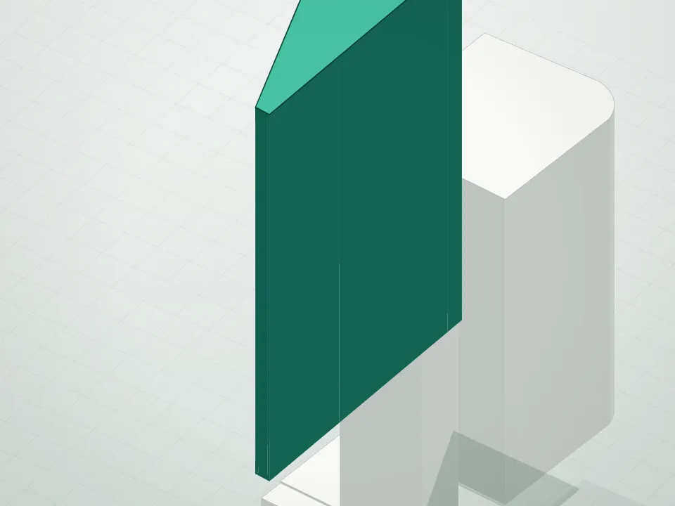 3D massing drawing of Toren Condominium and neighboring buildings