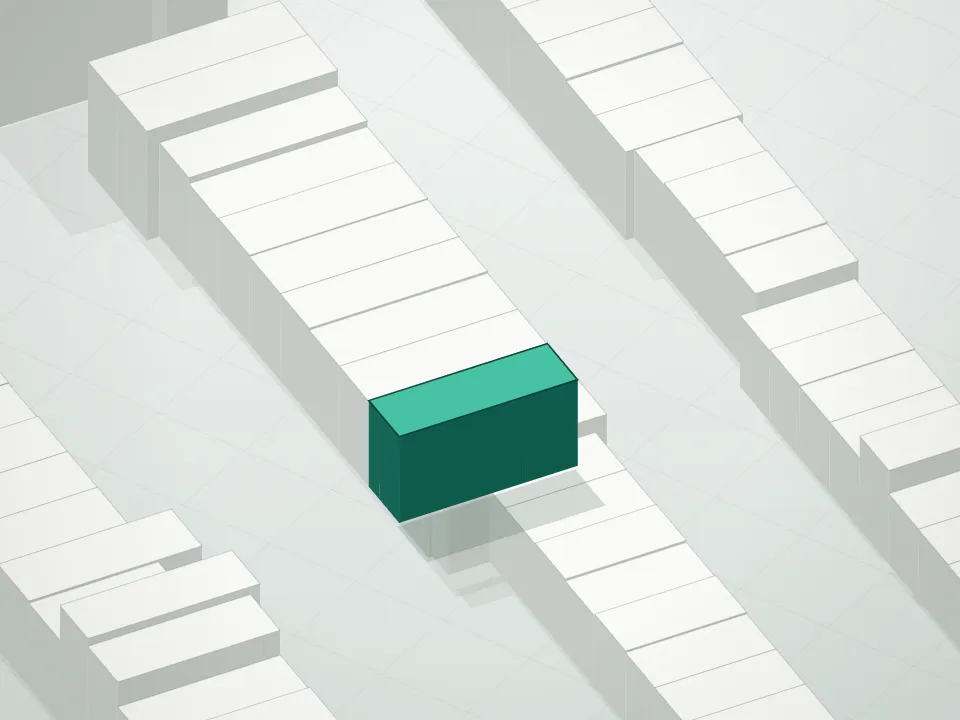 3D massing drawing of 392 Bergen Street Condominium and neighboring buildings