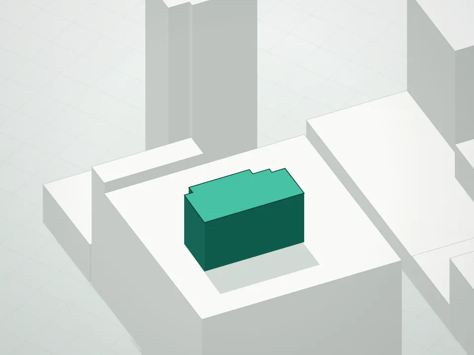 3D massing drawing of 560 West 24th Street Condominium and neighboring buildings