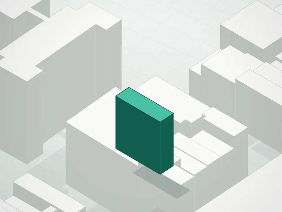 3D massing drawing of 449 Washington Condominium and neighboring buildings