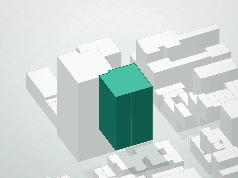 3D massing drawing of 90 Lexington Avenue Condominium and neighboring buildings