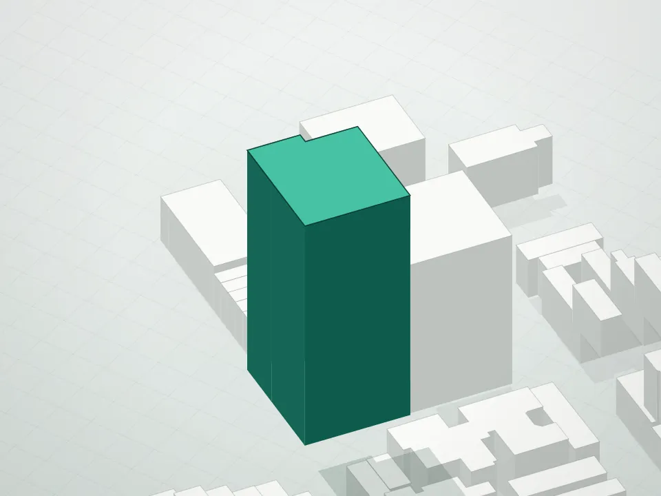 3D massing drawing of 88 Lexington Avenue Condominium and neighboring buildings