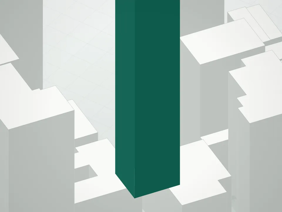 3D massing drawing of 520 Park Avenue Condominium and neighboring buildings
