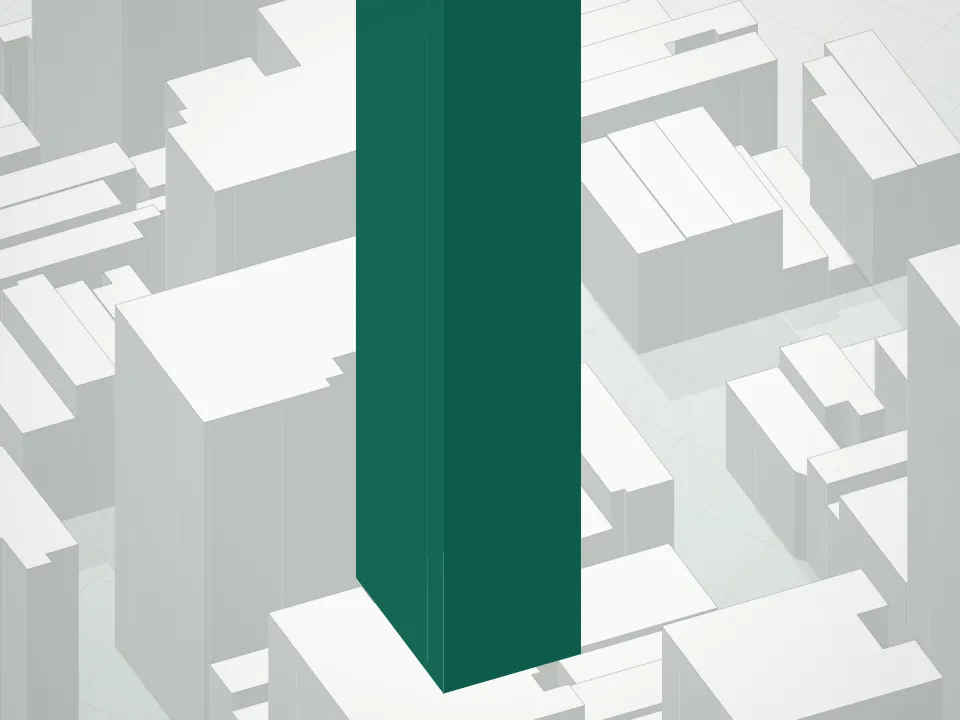 3D massing drawing of 325 Lex and neighboring buildings