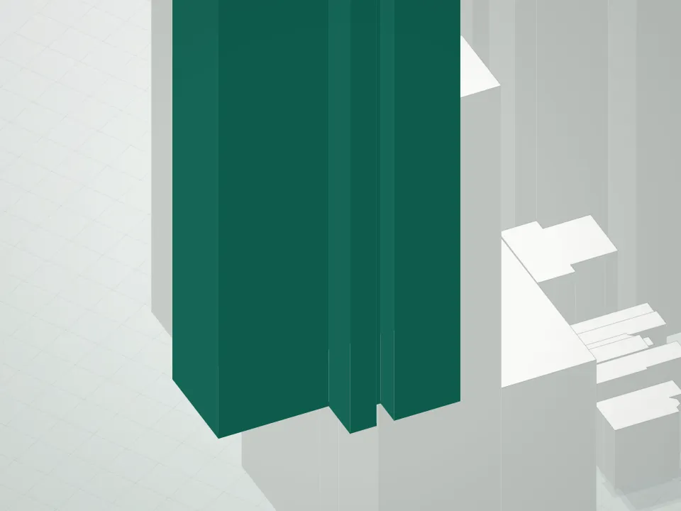 3D massing drawing of 53 West 53rd Street Condominium and neighboring buildings