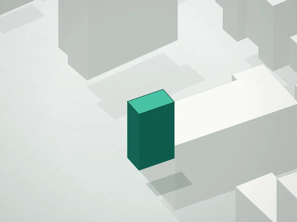 3D massing drawing of Williamsberry Condominium and neighboring buildings