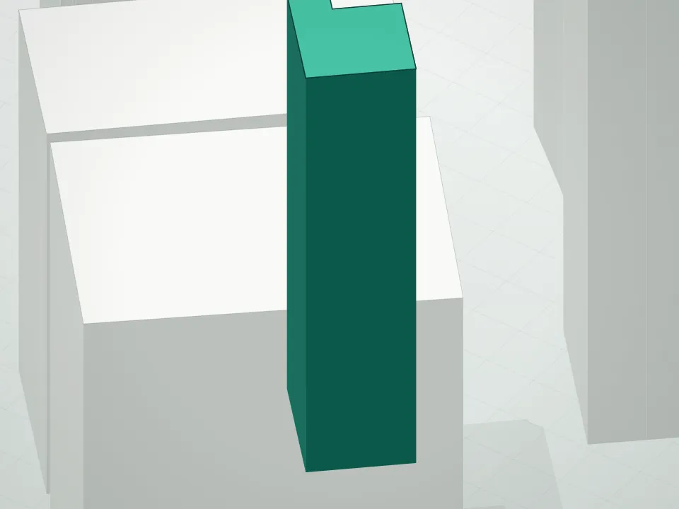 3D massing drawing of 101 Wall Condominium and neighboring buildings