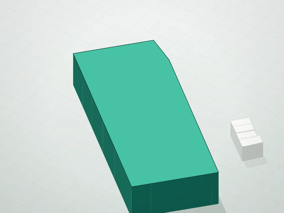 3D massing drawing of Austin Nichols House Condominium and neighboring buildings