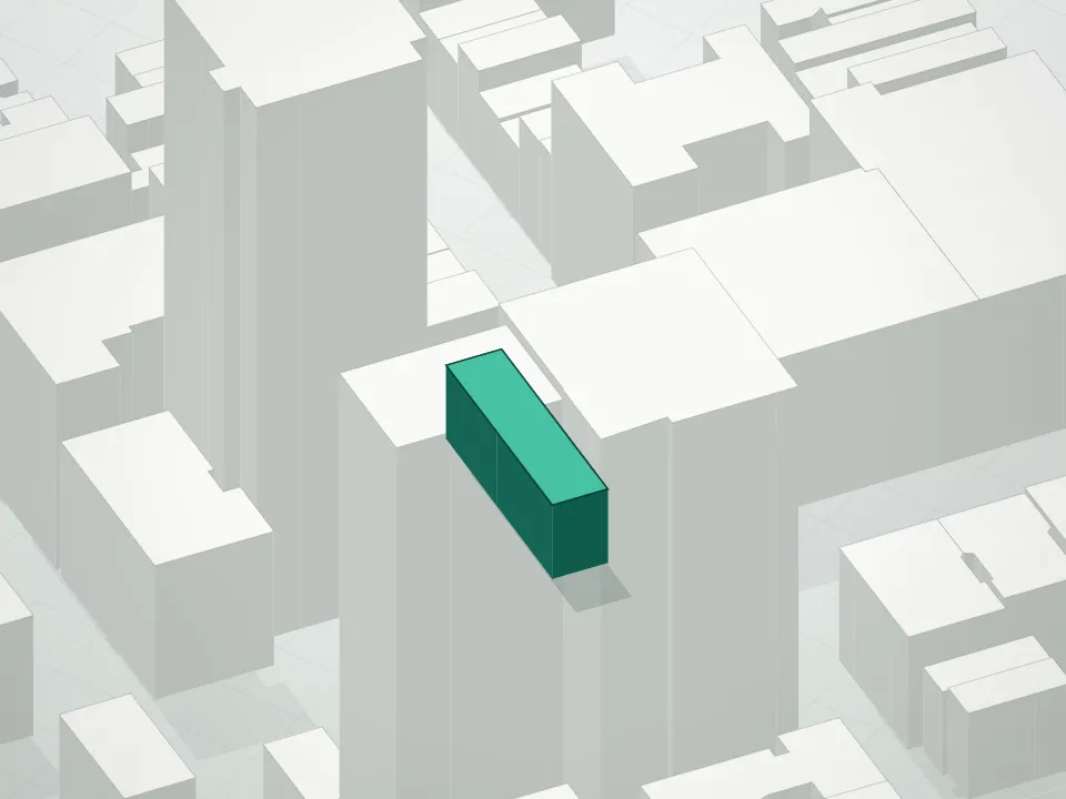 3D massing drawing of 176 East 82nd Street Condominium and neighboring buildings