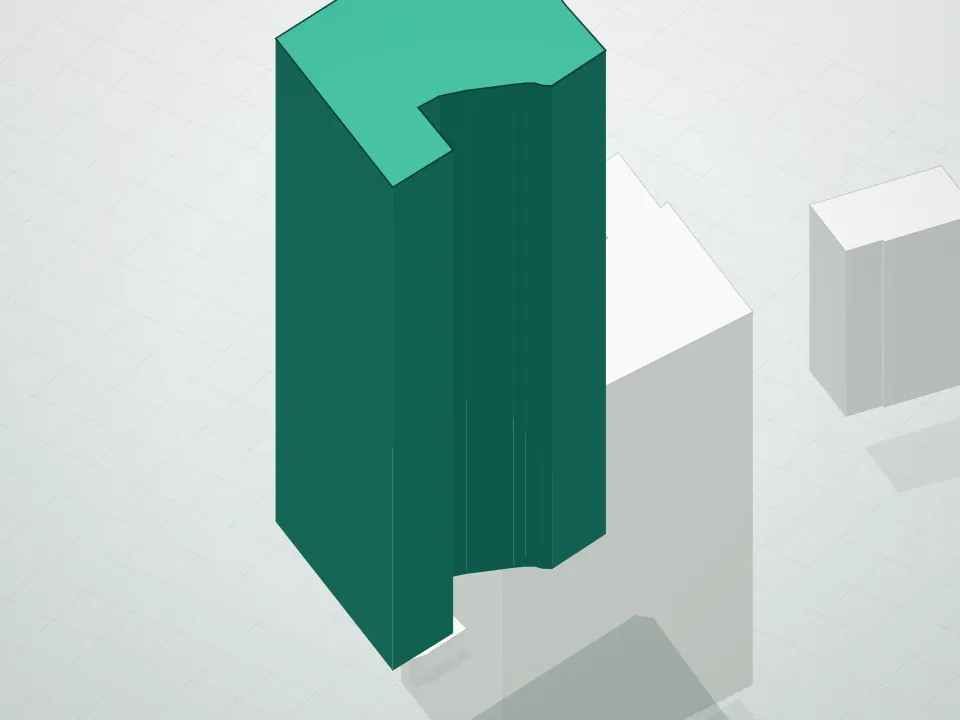 3D massing drawing of One Highline Condominium (F/K/A 76 Eleventh Avenue Condominium) and neighboring buildings