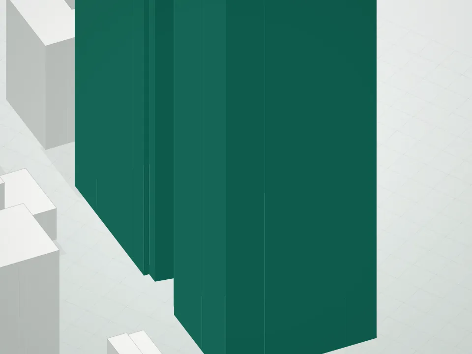 3D massing drawing of 193 Henry Street Condominium and neighboring buildings