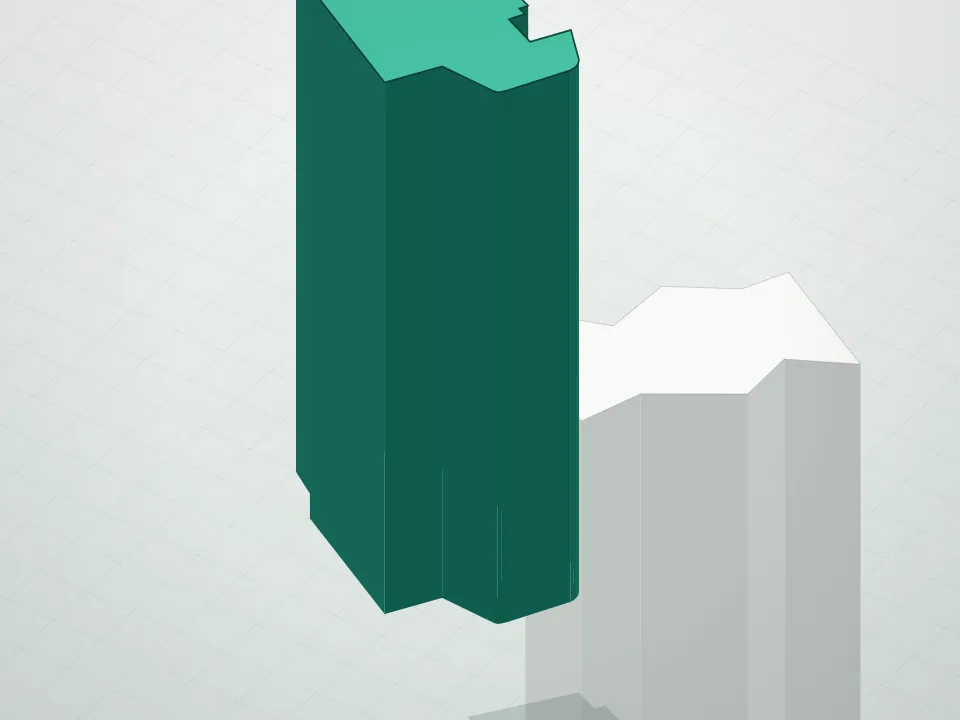 3D massing drawing of One Waterline Square Condominium and neighboring buildings