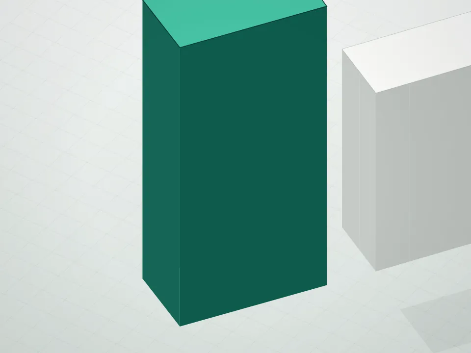 3D massing drawing of One United Nations Park and neighboring buildings