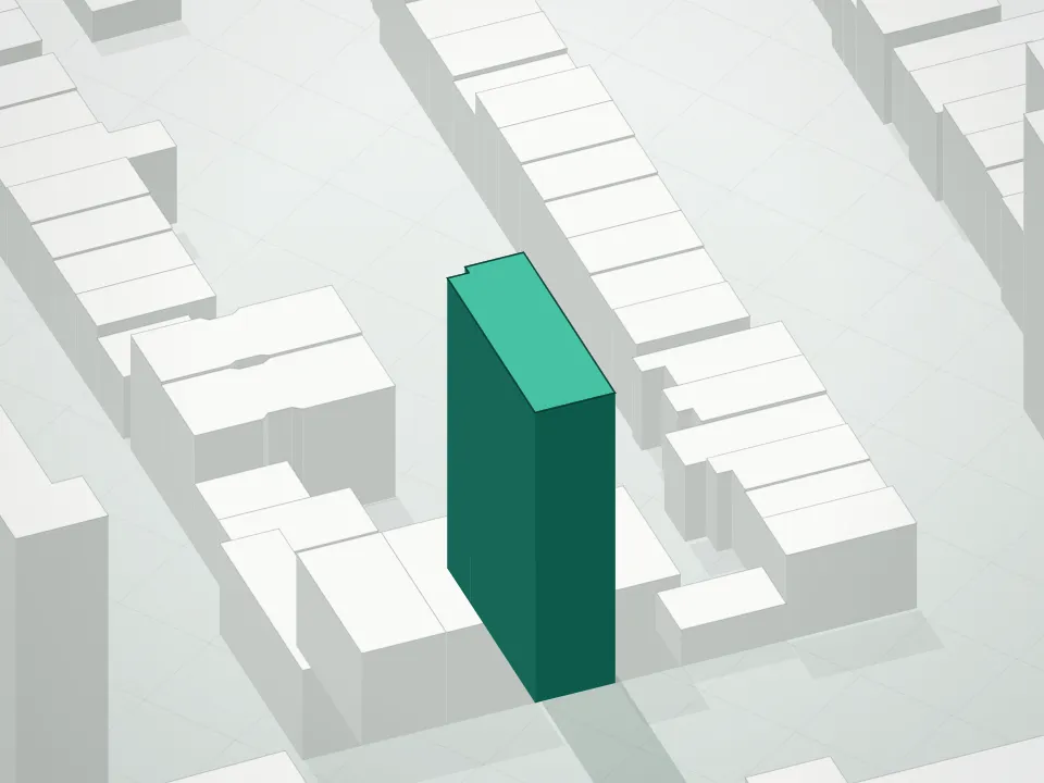 3D massing drawing of 488 4th Avenue Condominium A/K/A The Bentyn Condominium and neighboring buildings