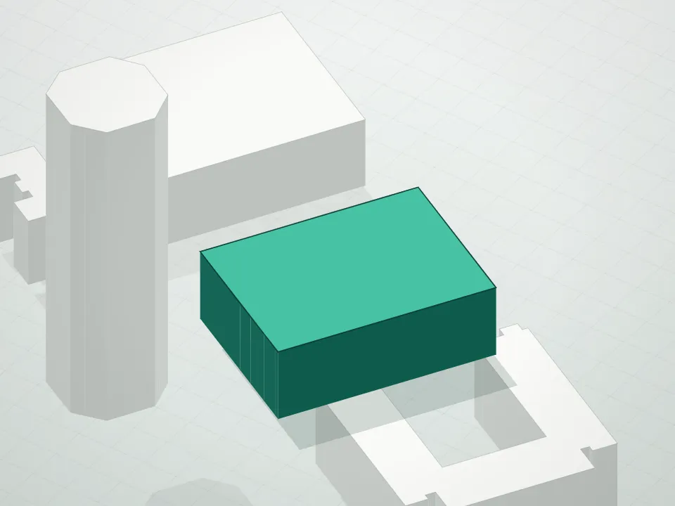 3D massing drawing of Fifth Avenue and neighboring buildings