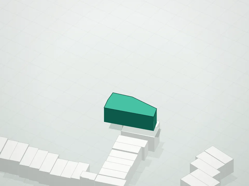 3D massing drawing of Grand Central Condominiums and neighboring buildings