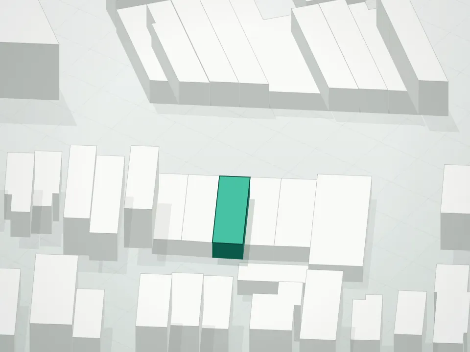 3D massing drawing of 4521 18th Avenue Condominium and neighboring buildings