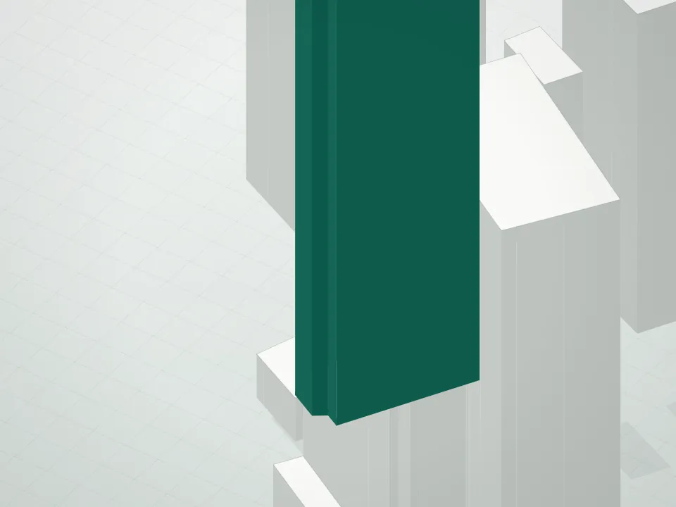 3D massing drawing of 77 Greenwich Street and neighboring buildings