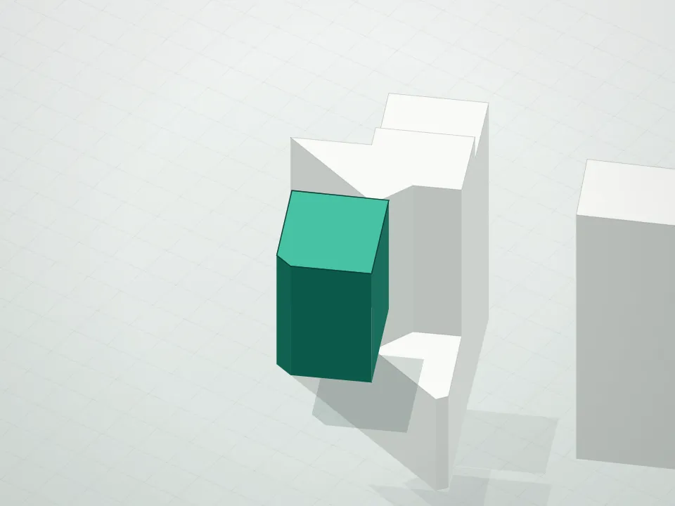 3D massing drawing of 5 Court Square and neighboring buildings