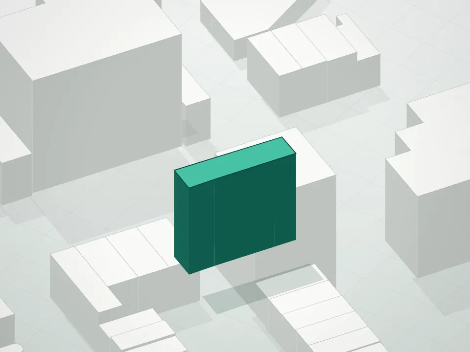 3D massing drawing of 137 4th Avenue Condominium and neighboring buildings