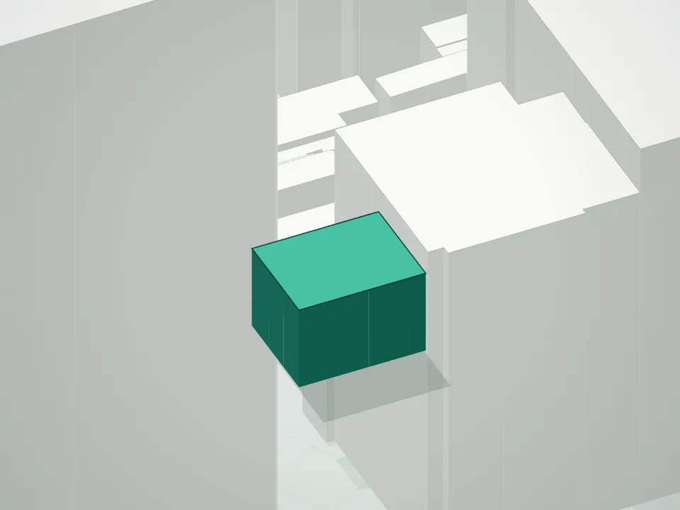 3D massing drawing of 165 E. 62nd Street Condominium and neighboring buildings