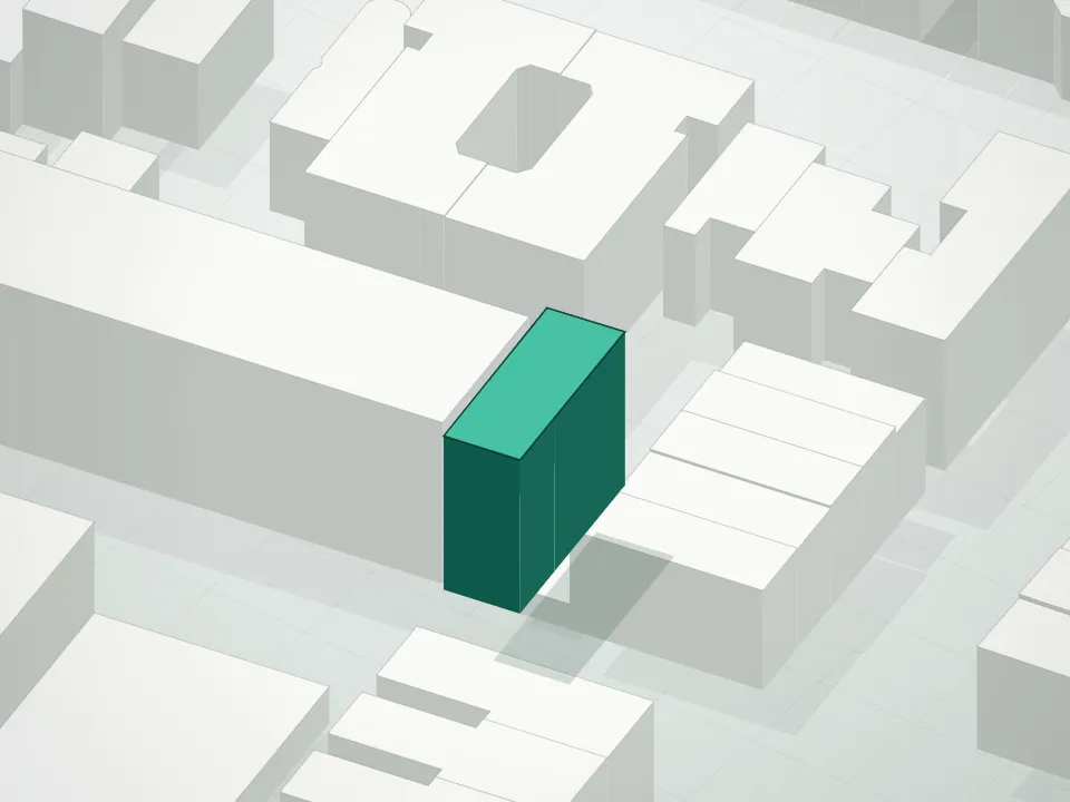3D massing drawing of 819 Lexington Avenue Condominium and neighboring buildings