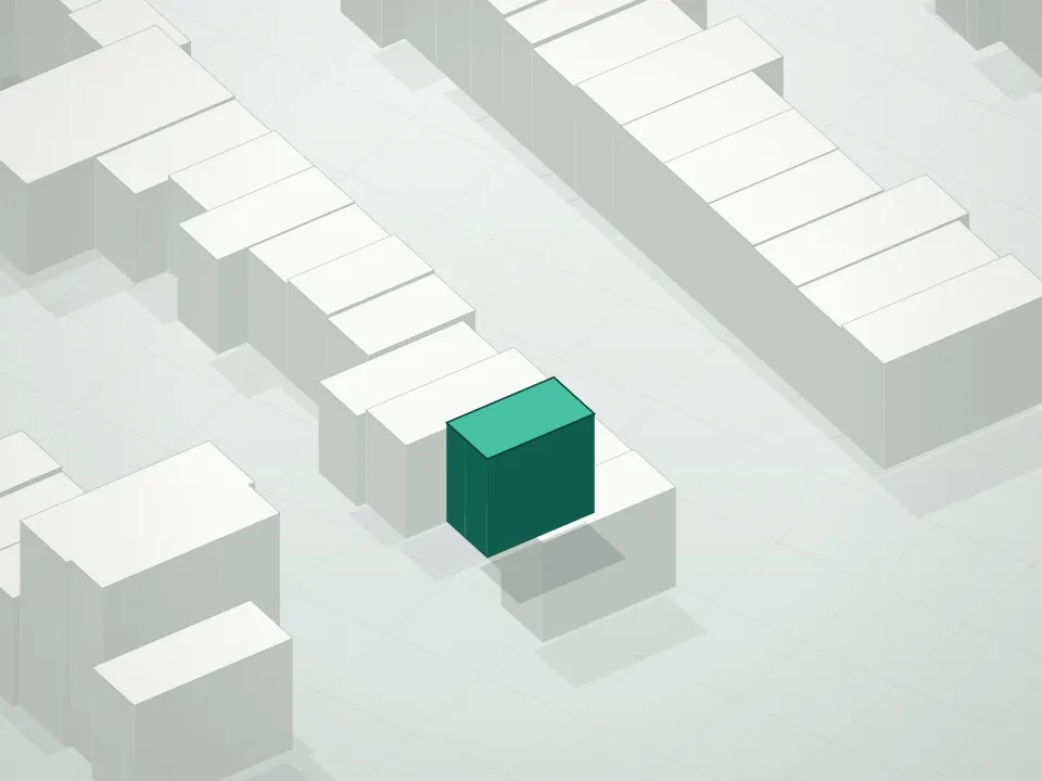 3D massing drawing of 110 Summit Street Condominium, 110 Summit Street, Brooklyn, and neighboring buildings
