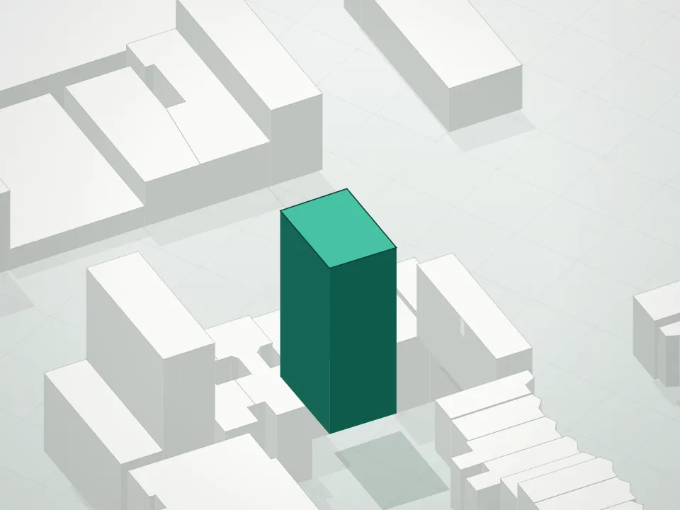 3D massing drawing of 179 4th Avenue Condominium and neighboring buildings