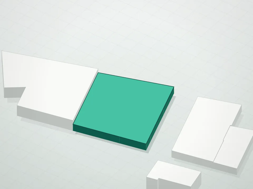 3D massing drawing of 95-97 Grattan Street Condominium and neighboring buildings