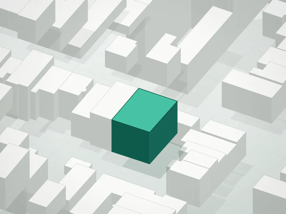 3D massing drawing of 40 Skillman Avenue Condominium and neighboring buildings