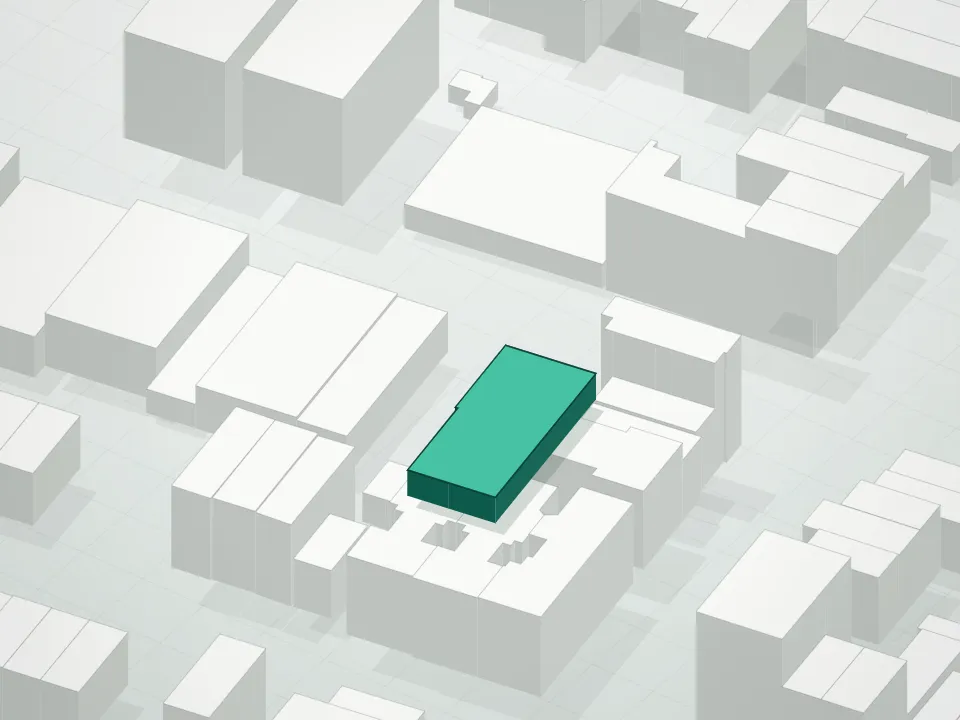 3D massing drawing of 114 Lexington Avenue Condominium and neighboring buildings