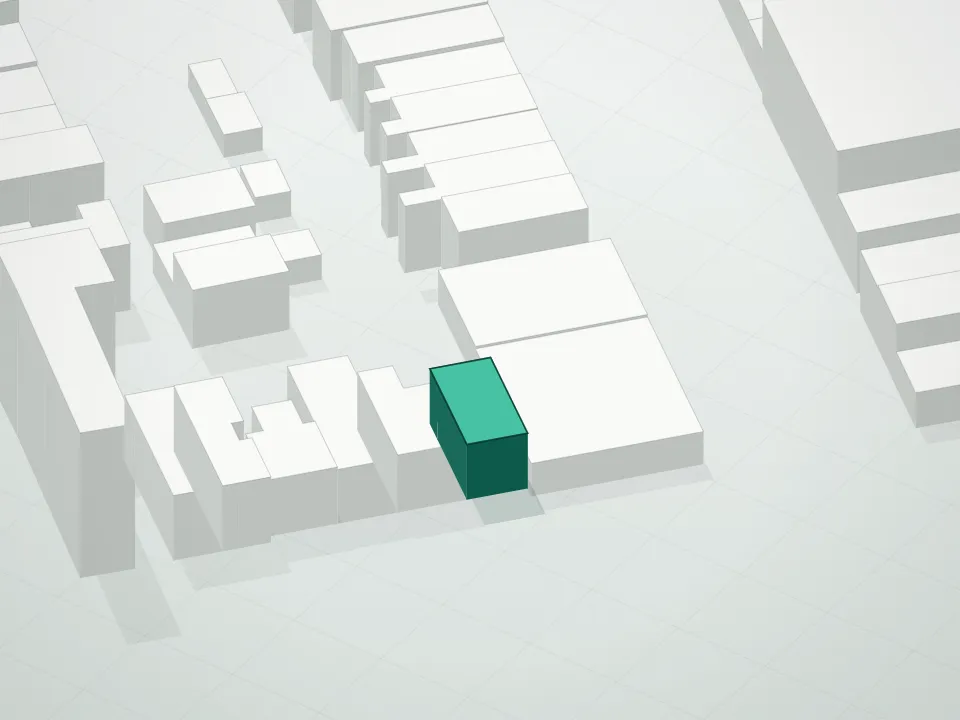3D massing drawing of 800 5th Avenue Condominium and neighboring buildings
