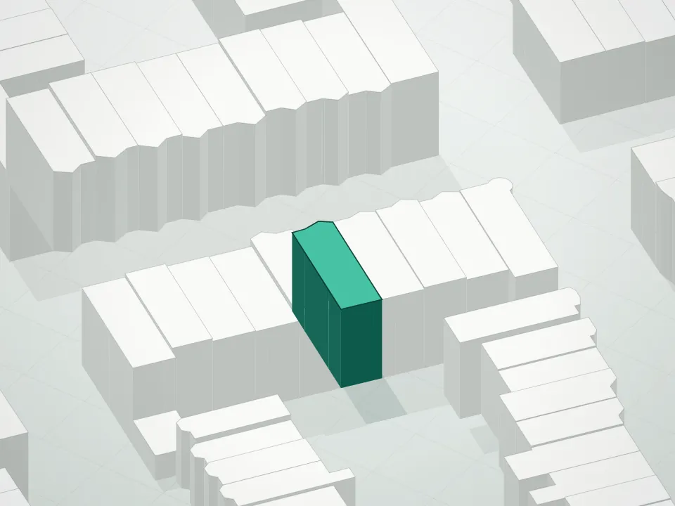 3D massing drawing of 353 6th Avenue Condominium and neighboring buildings