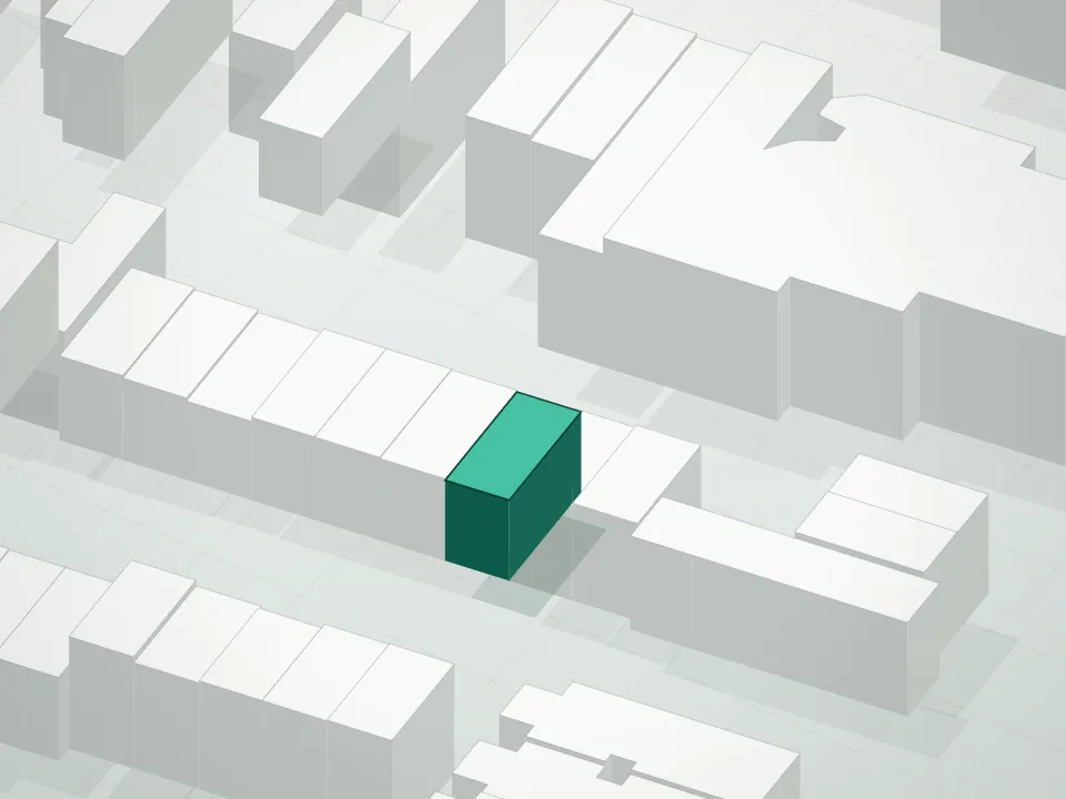 3D massing drawing of 265 20th Avenue Condominium and neighboring buildings
