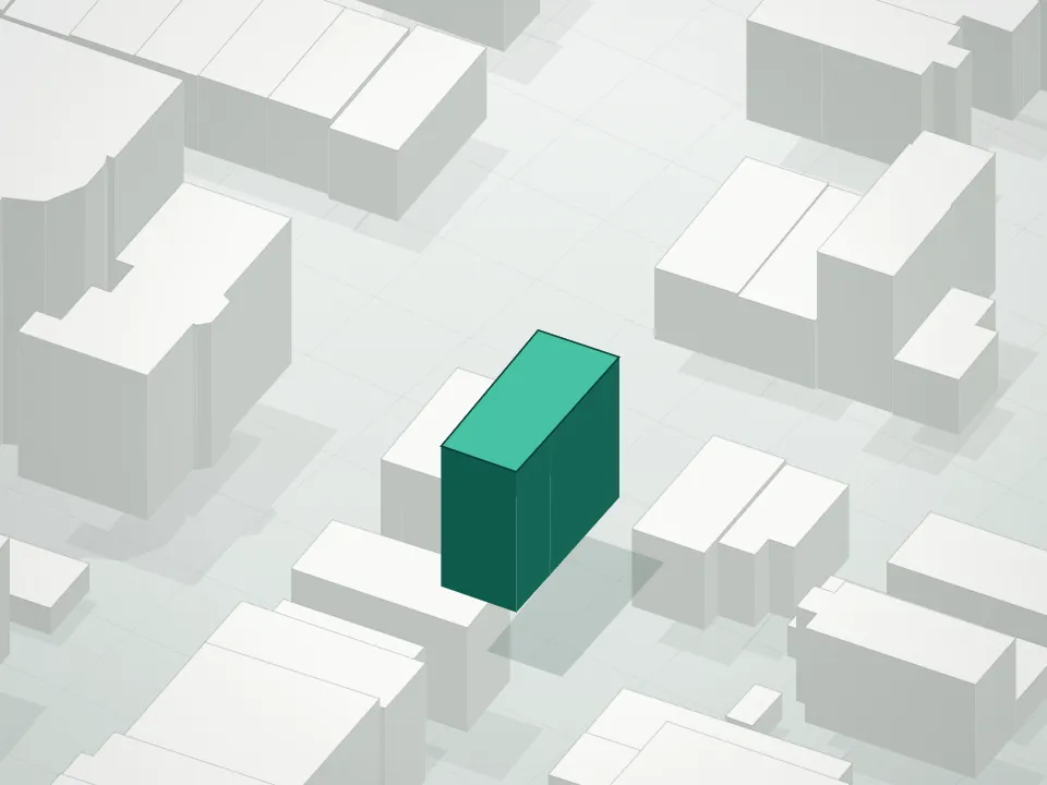 3D massing drawing of 90 Herbert Street Condominium and neighboring buildings
