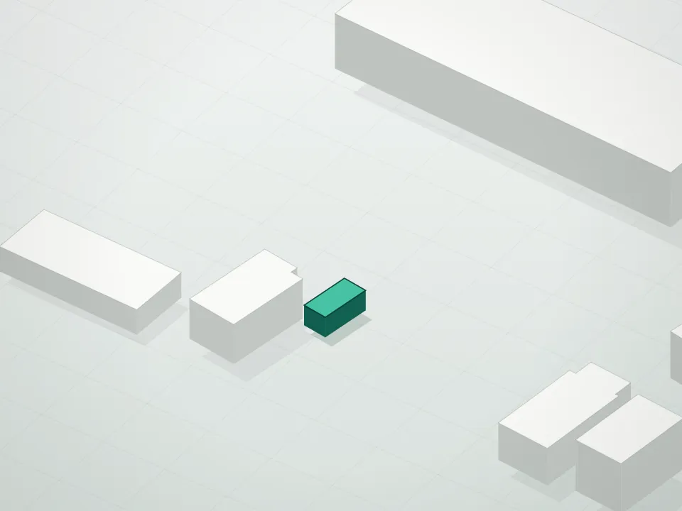3D massing drawing of 1239 Forest Hill Road Condominium and neighboring buildings