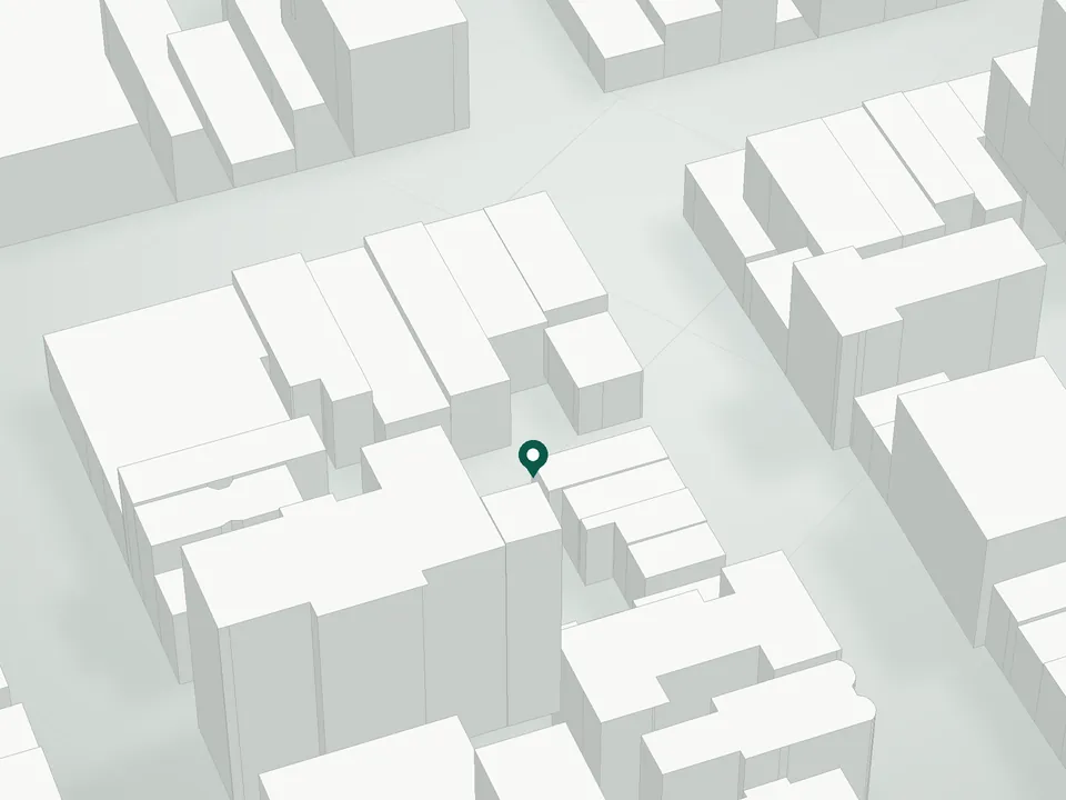 3D massing drawing of Townhouse 270 Condominium, 270 14th Street, Brooklyn, and neighboring buildings
