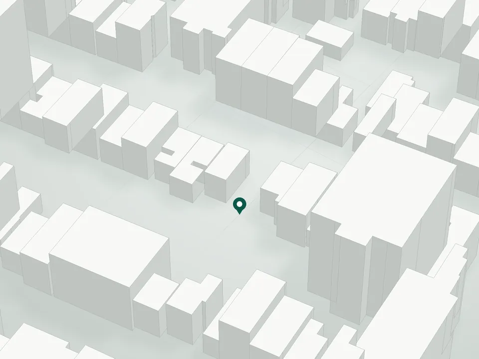 3D massing drawing of 174 Eagle Street Condominium, 174 Eagle Street, Brooklyn, and neighboring buildings