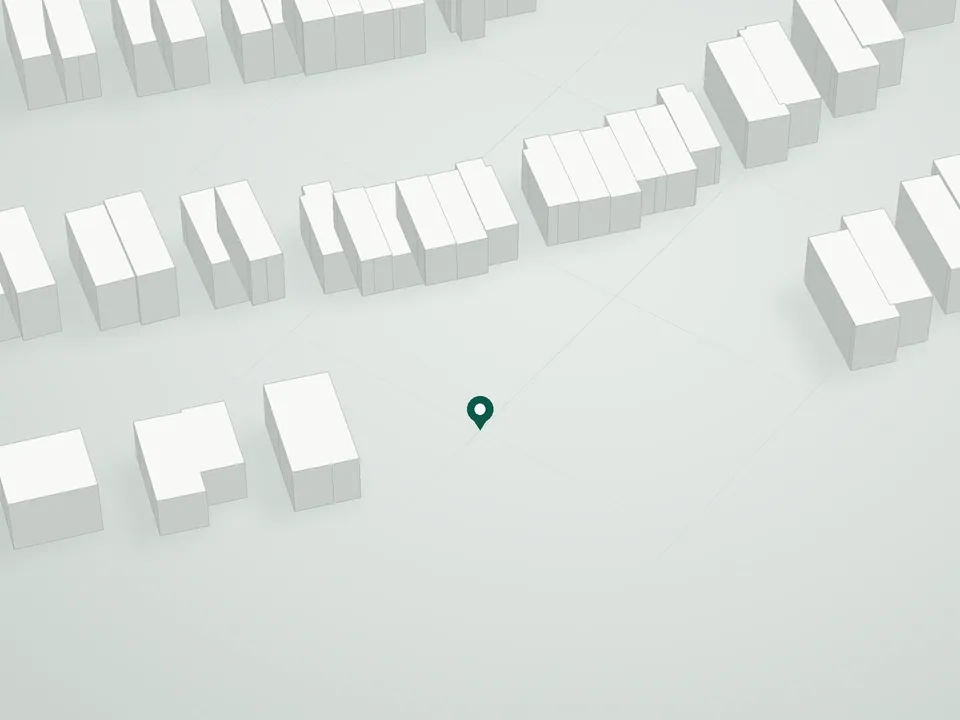 3D massing drawing of Forest Hill West Condominium, 1370-1372 Forest Hill Road, Staten Island, and neighboring buildings