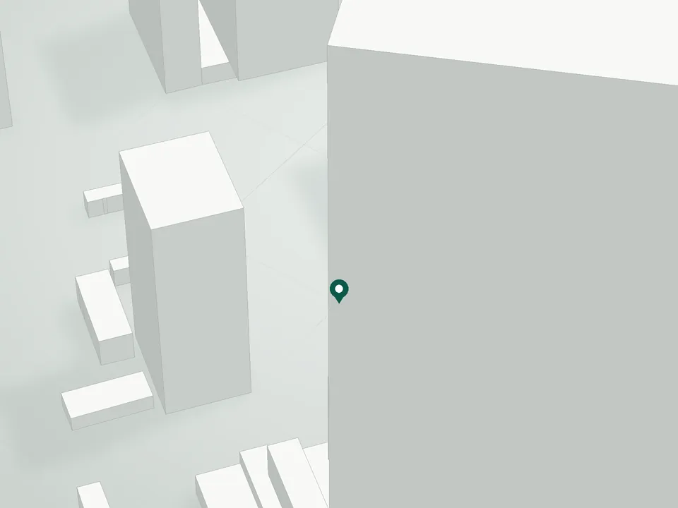 3D massing drawing of Moon 27 Lic Condominium, 42-38 27th Street, Queens, and neighboring buildings