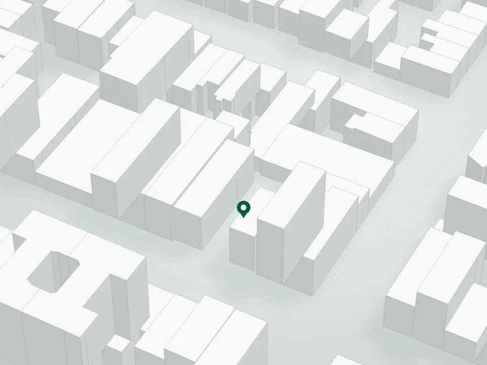 3D massing drawing of Samuel Condominium, 659 Grand Street, Brooklyn, and neighboring buildings