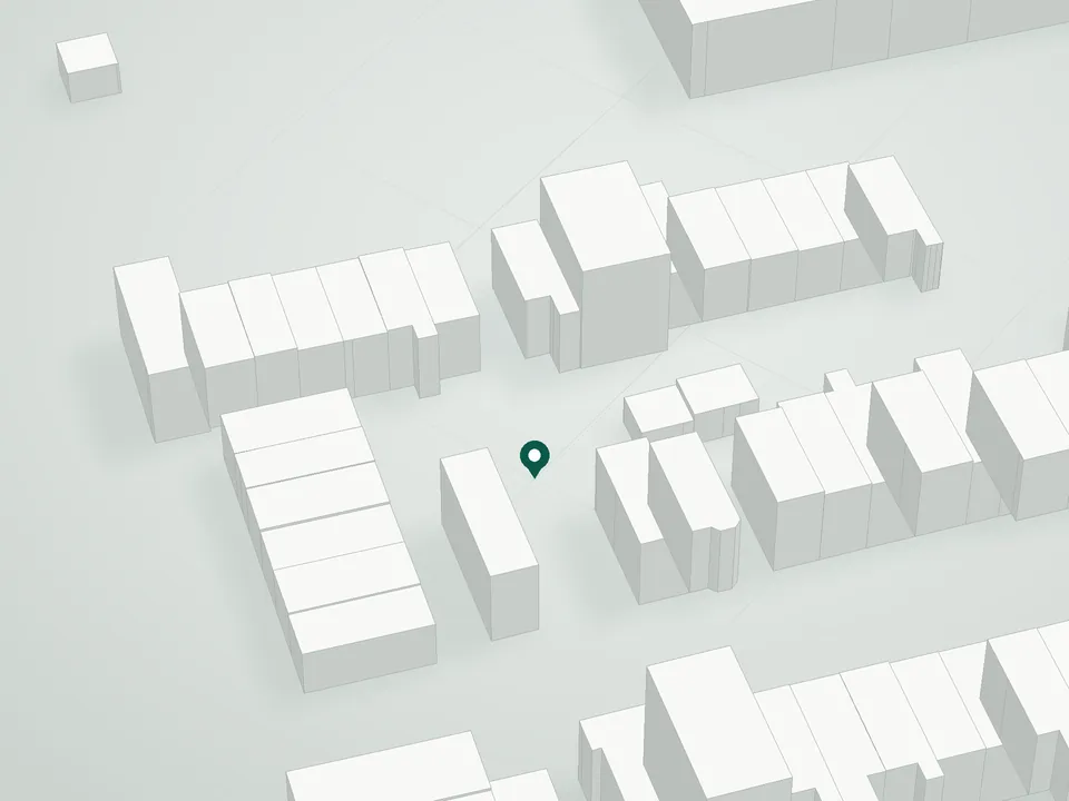 3D massing drawing of 107 Schaefer Street Condominium, 107 Schaefer Street, Brooklyn, and neighboring buildings